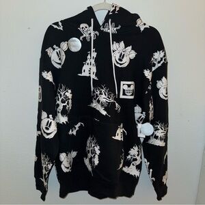 NWT Disney Black and White Halloween Glow-in-the-Dark Hoodie - Medium